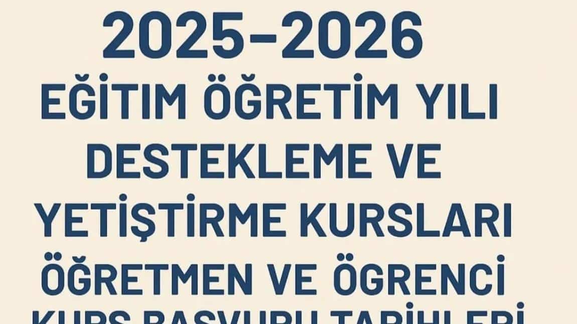 2025-2026 Eğitim-Öğretim Yılı DYK Başvuruları Başladı.